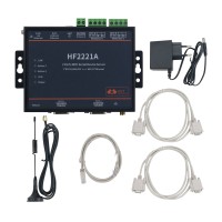 HF2221A Industrial Grade 2-Port Serial Server RS232/485/422 to Wifi/Ethernet w/ Suction Cup Antenna
