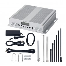 25W FM Transmitter Stereo PLL Broadcast Radio Station + Range Max Antenna + Power Supply