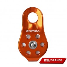 XINDA Orange XD-8610 Rock Climbing Pulley Aluminum Alloy Fixed Outdoor Single-sheaved Pulley with 20KN Static Tension