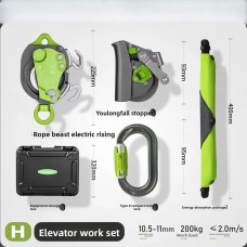XINDA XDT8653 Electric Ascender Unidirectional Pulley Descender 200KG Descent Control Device for 10.5-11mm Rope Climbing