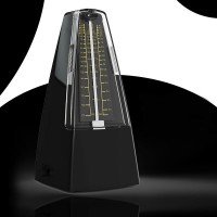 Black Mechanical Metronome 40-208 Beats Metronome with Metal Movement for Piano/Zheng/Violin/Guitar (without Brand Logo)