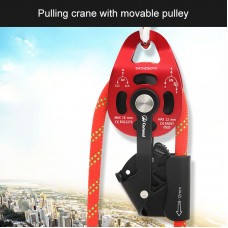 Red Heavy Load Lifting Ascender Movable Pulley 400KG for Air Conditioner Hoisting/Rescue Supplies Lifting