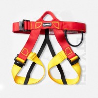 Red+Yellow High Strength Polyester Seat-type Safety Belt Outdoor Fast Drop Climbing Waist Protection Belt