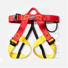 Red+Yellow High Strength Polyester Seat-type Safety Belt Outdoor Fast Drop Climbing Waist Protection Belt