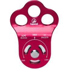 Three-hole Connection Fixing Aviation Aluminum Outdoor Climbing Pulley 30KN Built-in Double Ball Bearing