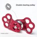 Three-hole Connection Fixing Aviation Aluminum Outdoor Climbing Pulley 30KN Built-in Double Ball Bearing