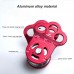Three-hole Connection Fixing Aviation Aluminum Outdoor Climbing Pulley 30KN Built-in Double Ball Bearing