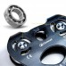 Black Dual-axis Twin Pulley 25KN Heart-shaped Climbing Pulley for Outdoor Mountaineering/Lifting