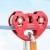 Red Dual-axis Twin Pulley 25KN Heart-shaped Climbing Pulley for Outdoor Mountaineering/Lifting