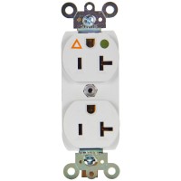 Crosbon 20A 250V US Type Duplex Receptacle Medical Grade Outlet Hifi Audio Wall Outlet (White)