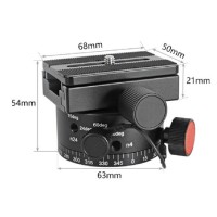 LEP-02 Aluminum Alloy Panoramic Indexing Rotator with Plate 1/4" UNC Screw and 10KG Load Capacity