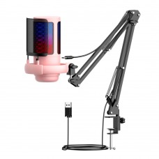 Pink ME6S professional Game USB Microphone Flexible Adjustment RGB Live Streaming Condenser Microphone