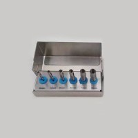 6PCS Extended Trephine Drills Trephine Burs (3mm, 4mm, 5mm, 6mm, 7mm, 8mm) & Sterilization Box