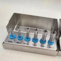 6PCS Extended Trephine Drills Dental Trephine Burs (3mm–8mm Optional) with Sterilization Box