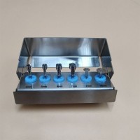 4PCS Dental Trephine Drills Burs + 2PCS Saw Disks with Metal Sterilization Box for Implant Surgery