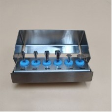 4PCS Dental Trephine Drills Burs + 2PCS Saw Disks with Metal Sterilization Box for Implant Surgery