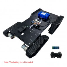 T900S Black Tank Chassis Robot Chassis ROS Development Platform with 448PPR Photoelectric Encoder