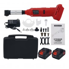 600W Cordless Angle Grinder Grout Cleaner Polisher with Two 21V 4000mAh Batteries and Plastic Box