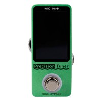 Green Classic Precision Tuner Single Electric Guitar Effects Pedal 12-Tone Equal Temperament Tuning