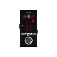Black Classic Precision Tuner Single Electric Guitar Effects Pedal 12-Tone Equal Temperament Tuning