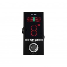 Black Classic Precision Tuner Single Electric Guitar Effects Pedal 12-Tone Equal Temperament Tuning