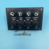 4-Wire Combination Switch BK Waterproof Lifeboat Switch for Search/Cabin/Position/Compass Light Control