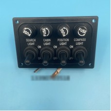 4-Wire Combination Switch BK Waterproof Lifeboat Switch for Search/Cabin/Position/Compass Light Control
