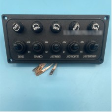 5-Wire Combination Switch BK Waterproof Lifeboat Switch for Marking Light/Search Light/Cabin Light/Compass/Spare Control