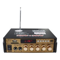 AV-198BT Bluetooth5.0 Multifunctional Mini Power Amplifier USB SD FM HiFi Stereo Audio Amplifier 300W+300W