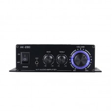 AK-280 Portable Vehicle Mini Power Amplifier 2.0 Channel 40W+40W HiFi Stereo Audio Amplifier