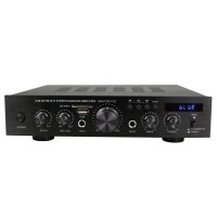 Black AV-338ST 300W Digital High Power Audio Amplifier Bluetooth 5.0 HiFi Stereo Power Amplifier with LED Screen