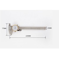 KC59 150mm Metric Dial Caliper Gold-Edged Shockproof Vernier Caliper Carbon Steel Measuring Tool