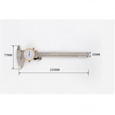 KC59 150mm Metric Dial Caliper Gold-Edged Shockproof Vernier Caliper Carbon Steel Measuring Tool
