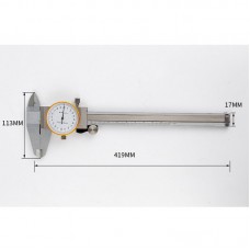 KC125-300 300mm Dial Caliper Gold-Edged Shockproof Vernier Caliper Carbon Steel Measuring Tool