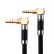 1m/3.3ft 3.5mm AUX Cable (Male to Male, Silver-Plated Copper Core, 2 Right-Angle Connectors) for Car