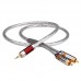 1m/3.3ft Silver-Plated 3.5mm to RCA Cable HiFi 3.5mm to RCA Splitter (YYAUDIO 3.5mm to 2 RCA Male)