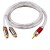 1m/3.3ft Silver-Plated 3.5mm to 2 RCA Female Splitter Cable 3.5mm to Dual RCA Female Extension Cable
