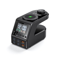 9-in-1 240W Fast Wireless Charger + Alarm Clock - Compatible with Phones Tablets Laptops and Watches