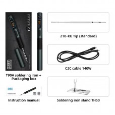 T90A (T210 Tip) Portable Intelligent Soldering Iron IPS LCD Screen 18-65W Constant Temperature Soldering Pen