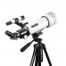 White 40070 Astronomical Telescope 70mm Aperture 16X-40X Magnification Finderscope with 1.5X/3X Barlow Lens