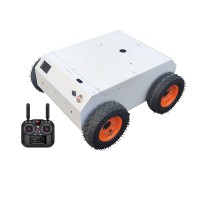 4WD ROS Robot Chassis 4PCS High Torque Encoder Motor Pneumatic Tire Chassis with STM32 Electric Control Kit and Remote Control
