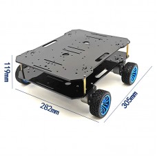 Double-layer Acrylic 4WD Chassis 305 Series 12V 320RPM Encoder Motor Differential Intelligent Car Chassis