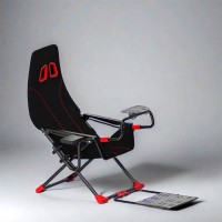 HappyGame Foldable Racing Simulator Cockpit Sim Racing Cockpit 150KG Load w/ Manual Shifter Bracket