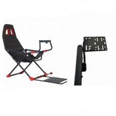 HappyGame Foldable Racing Simulator Cockpit 150KG Load w/ Large Bracket for Manual Shifter & Handbrake