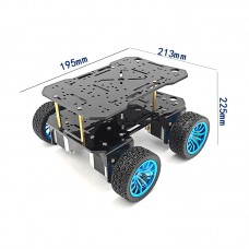 Double-layer 42 Stepper Motor Intelligent Robot Car Chassis 4WD Differential Chassis with 65mm Rubber Wheels