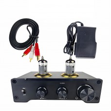 D200 Aluminum Alloy HiFi Electronic Tube Preamplifier 2xNE5532 Operational Amplifier (6K4 Electronic Tube)