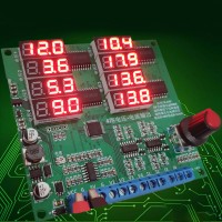 0-10V/0-25mA 4-Channel Current Voltage Signal Generator Brightness Adjustable LED Signal Collector with 35MM DIN-Rail Base