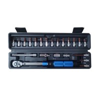 22PCS 1/4" 2-24N.m Adjustable Preset Torque Wrench Set Ratchet Torque Wrench Set for Road Bikes