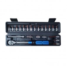 22PCS 1/4" 2-24N.m Adjustable Preset Torque Wrench Set Ratchet Torque Wrench Set for Road Bikes