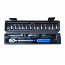18PCS 1/4" 2-24N.m Adjustable Preset Torque Wrench Set Ratchet Torque Wrench Set for Road Bikes